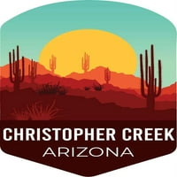 и r внася Christopher Creek Arizona Souvenir Vinyl Decal Sticker Cactus Desert Design