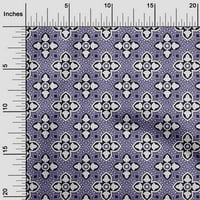 OneOone Cotton Poplin Twill Violet Fabric Asian Block Print Традиционен геометричен DIY Облекло Квилинг Материя от печат от тъкан от двор широк