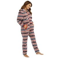 Puawkoer Pajamas Nightwear Коледно клубно облекло заспиване плюшени романи с качулка Женски комбинезон Onesie Pajamas Women's Jumpsuit