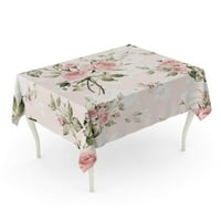 Цветни акварелни шаблони рози пъпки и листа y розова покривка за маса за маса за домашно парти домашно парти декор