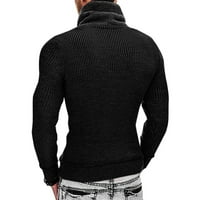 Мъже Turtleneck Пуловер пуловер есен зима ежедневен дълъг ръкав твърд вафлен трикотажен суичър с блуза палто върхове върхове