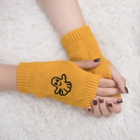 Kiplyki сделки поддържат топли дамски ръкавици момиче плетена ръка без пръсти поддържа топло зимни ръкавици мека топла ръкавица