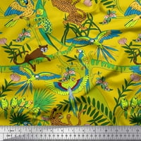 Клони за копринена тъкан Soimoi, Parrot & Leopard Jungle Print Sewed Fabric Wide Yard