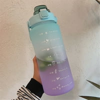 2L спортна слама бутилка с вода със стикери преносими голям капацитет фитнес чаша за мотоциклет лятна ледена вода за студена вода с маркер за време