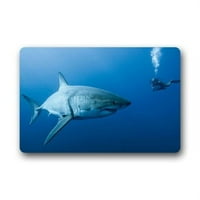 Winhome Bull Shark Blue Sea Dormat Floor Mats Килими на открито на закрито портиер 23.6x