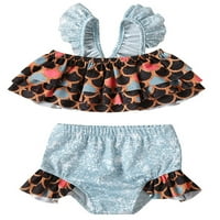 BMNMSL бебе момиче русалка бански костюми комплекти за бански костюм за бански