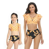Семейство Peyakidsaa Съчетаване на бански костюм мама и мен две части бански костюми деца флорални плажни дрехи бикини
