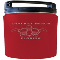 Lido Key Beach Florida Сувенир Оз гравиран червен изолиран двойна стена от неръждаема стомана бутилка с бутилка за бутилка