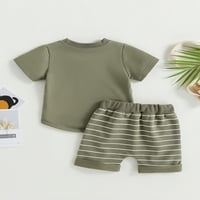TREGREN Summer Toddler Boy Clothes Noofts с къс ръкав пачуърк джоб тениска отгоре и къси панталони летни комплекти за дрехи