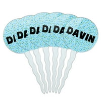 Davin Cupcake Picks Toppers - Комплект от - сини петна