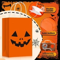 Lfogoods Хелоуин хартиени чанти за подаръци с дръжки трик или лечение на чанти за бонбони Goodie Bags for Holiday Treats Snacks Kids Halloween Party Favors Supplies-Slight Style