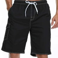 Pejock Mens Cargo Shorts Небрежни атлетични бързи сухи ралакс годни годни риболовни спортни спортни къси панталони еластична талия направо половин шорти с джобове за туризъм голф черно xxl