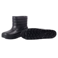 Lacyhop мъже готвач устойчиви градински ботуши Леки гъсти руно плюшени облицовки топла обувка със солидни кухненски обувки черно 8