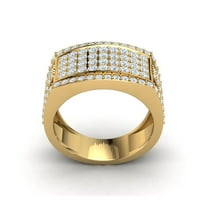 2ctw кръгло отрязано диамантено клъстер с разцепване на мъжкия сватбена лента годишнина пръстен солиден 10k златен gh si1
