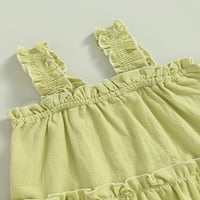 Малко дете бебе момиче лятна рокля солиден цвят без ръкави рокли A-Line