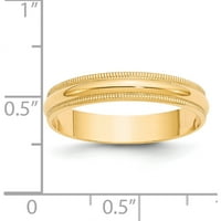 14k жълто злато 14ky ltw milgrain половин кръгла лента размер 8. направени в САЩ ML040-8.5