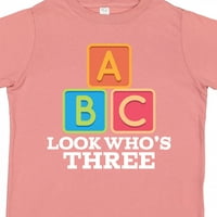 Inktastic 3-ти рожден ден годишна азбука подарък за малко дете или тениска за момиче