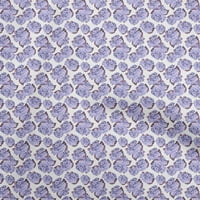 Oneoone Georgette Viscose Средна лилава тъкан Флорална тъкан за шиене отпечатана занаятчийска тъкан край двора