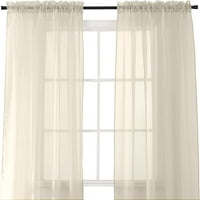 Елегантни комфортни многофункционални плътни цветни завеси, чисти завеси за прозорци с джоб за пръчка, бежово