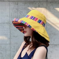 Jiaroswwei Fisherman Hat Color Patchwork Двустранна памучна жена Слънчев нюанс шапка за пътуване за пътуване