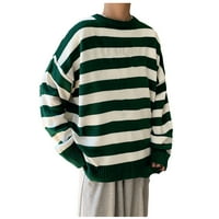 Fesfesfes жени пуловери Небрежни свободни ръкав O Neck New Trend Итрициран пуловер Пуловер плюс разтвор размер 10 долара