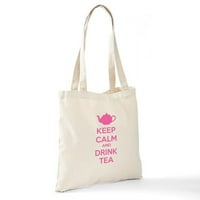 Cafepress - Запазете спокойствие и пийте чанта за чай - естествено платно тотална чанта, платнена чанта за пазаруване