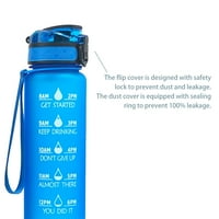 Oz мотивационна бутилка с вода голям капацитет спортна бутилка с вода с маркер за време и безопасно заключване с висока температура устойчивост на устойчивост на BPA безплатно многократна бутилка за многократна