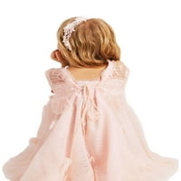 Малко дете момиченце 3d флорален тюл туту рокля лятна без ръкави A-Line Pageant Princess Dress Ball Bown Pink 18- месеца