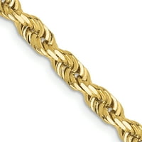 10k жълто злато в четворна връзка въже Въже верига колие висулка Очаровайте фини бижута за жени подаръци за нея