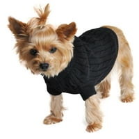 Кабел плетен куче пуловер от Doggie Design - Jet Black 3x -голям