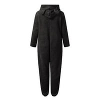 Женски пижами комбинезони- Дълго ръкав качулка Jumpsuit Pajamas CASIUAL WINTHER топло ромпи за сън