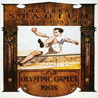 Олимпийски игри, 1908. Официален плакат за Олимпийските игри в Лондон, Англия. Печат на плакат от