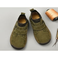 Lumento Mens Кратки ботуши ретро ботуш плюшена облицована глезена обувка удобни обувки шофиране на ежедневни плоски ботуши Jun Green Mao 9