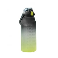 Мотивационна бутилка с вода 67oz кана със слама и времена маркер с голям капацитет за изтичане на BPA Free Fitness Sports Water Bottle с дръжка