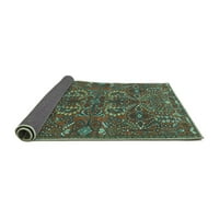 Ahgly Company Indoor Rectangle Persian Turquoise Blue Traditional Area Rugs, 8 '12'